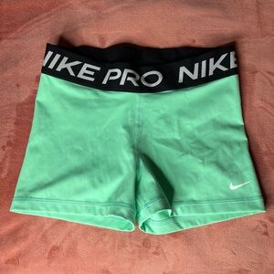 Nike Pro Women's Mint Green Athletic Shorts